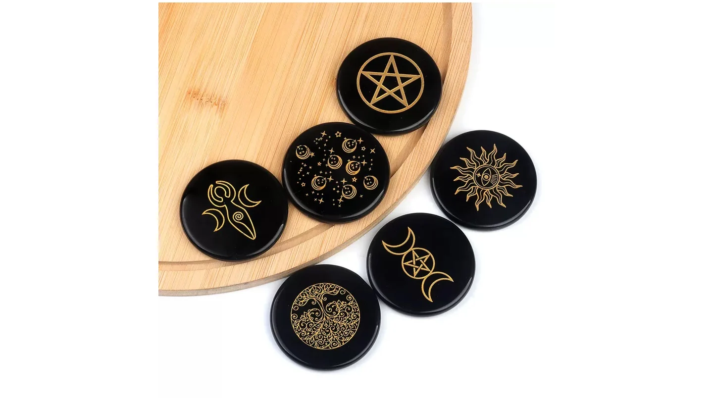 Engraved Obsidian Discs — Obsidian