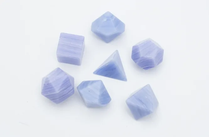 Set de dés en pierre Purple Agate Turquoise