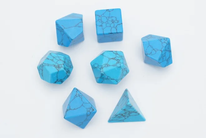 Set de dés en pierre Blue Turquoise