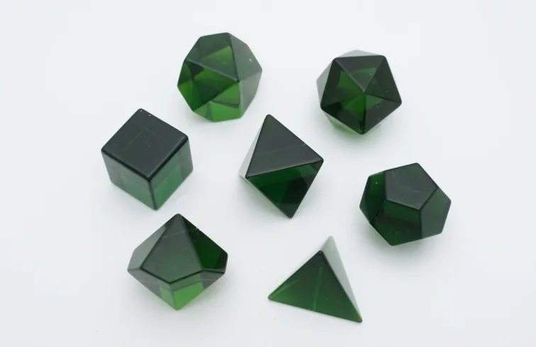 Set de dés en pierre Green Glass
