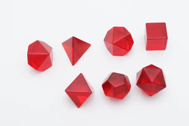 Set de dés en pierre Red Glass