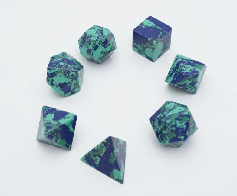 Set de dés en pierre Blue & Green Turquoise