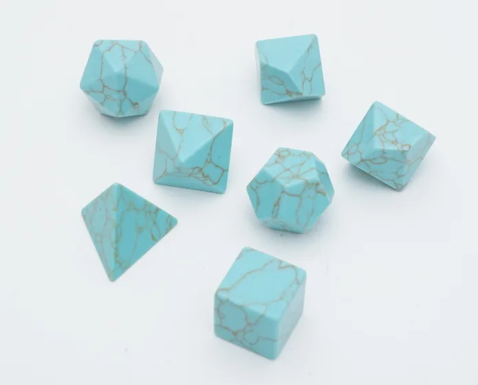 Set de dés en pierre Green Turquoise