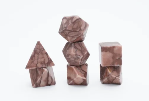 Set de dés en pierre Red Leopard Jasper