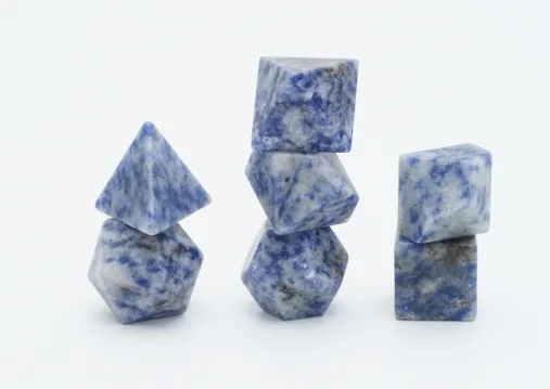 Set de dés en pierre Blue Spot Jasper