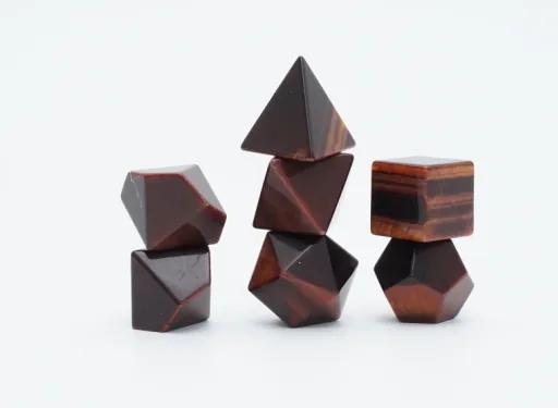 Set de dés en pierre Red Tiger Eye