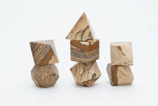 Set de dés en pierre Picture Jasper