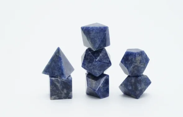 Set de dés en pierre Blue Lace Agate