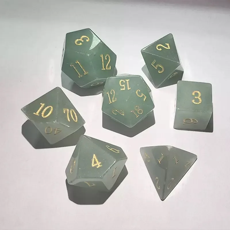 Wholesale Green Aventurine Gemstone Dice — Natural green aventurine gemstone dice — every set unique. In stock, ready to ship.