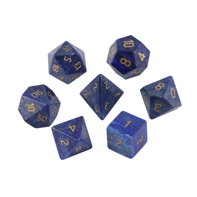 Wholesale Lapis Lazuli Gemstone Dice — Natural lapis lazuli gemstone dice — every set unique. In stock, ready to ship.