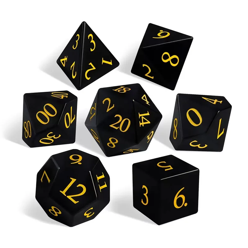 Wholesale Obsidian Gemstone Dice — Natural obsidian gemstone dice — every set unique. In stock, ready to ship.