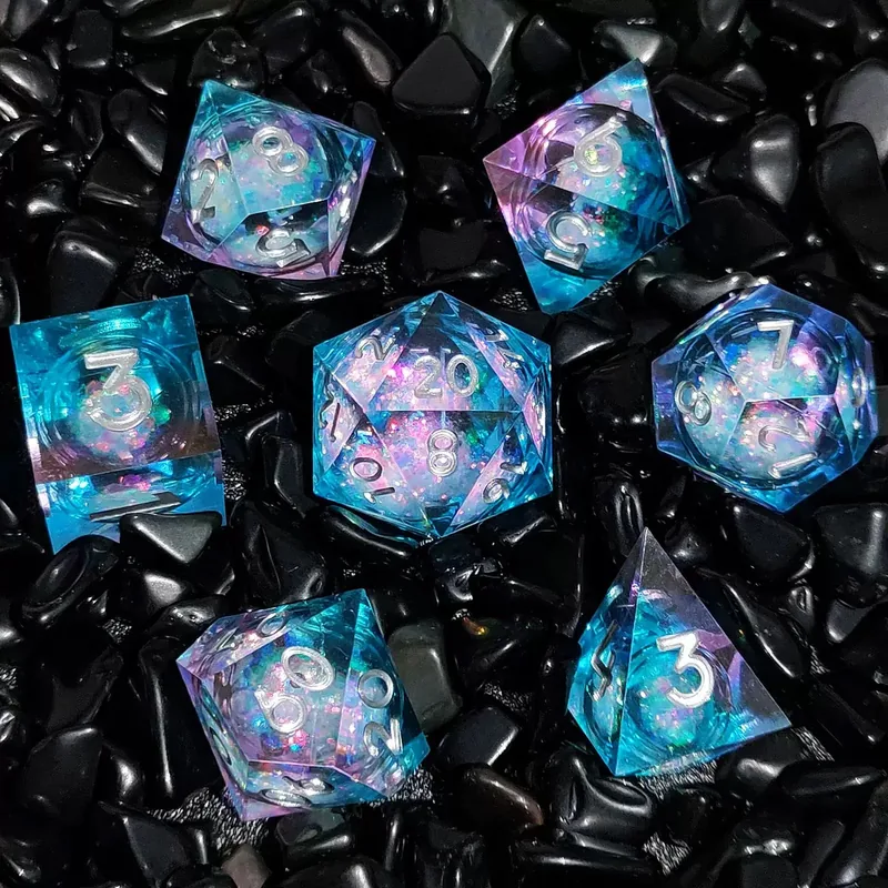 Polyhedral Dice Sets — Resin · Metal · Gemstone