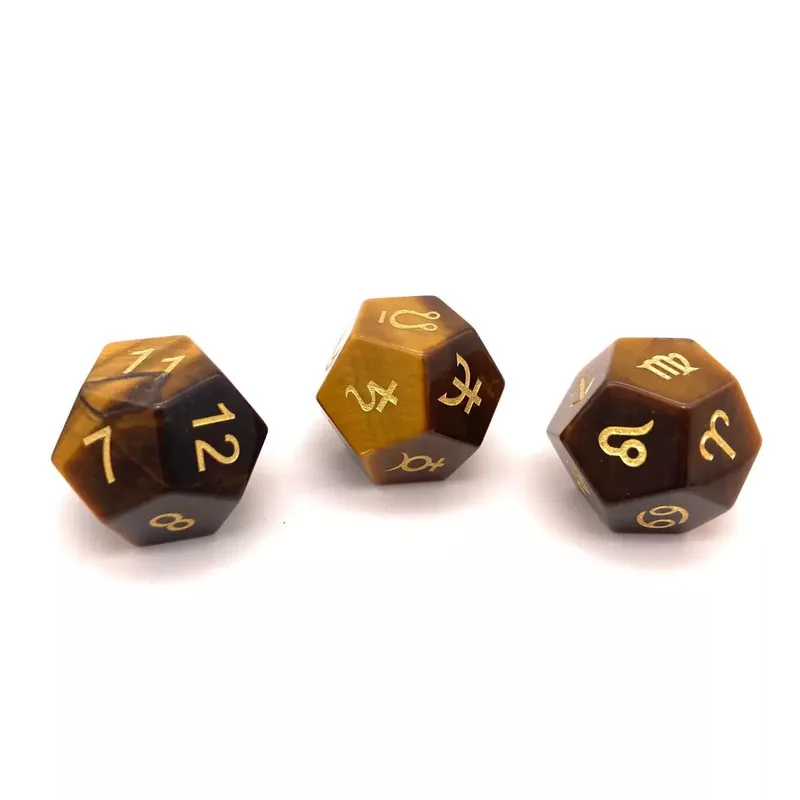 Wholesale Tiger Eye Gemstone Dice — Natural tiger eye gemstone dice — every set unique. In stock, ready to ship.